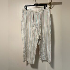 C.L.O.T.H.E.S Striped Linen Pants 54%linen 46%Rayon
